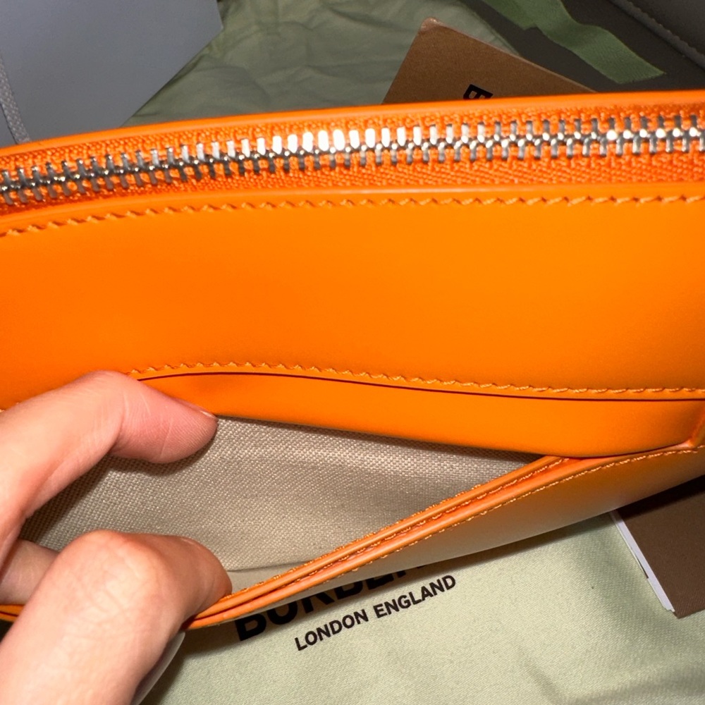 Burberry Mini Olympia Leather Shoulder Bag in Orange - Picture 8 of 16
